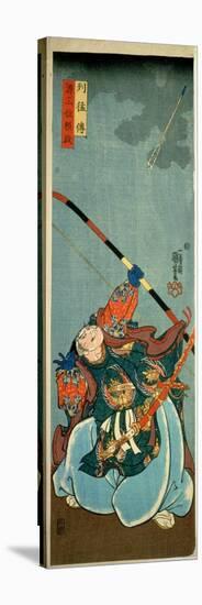 Yorimasa Shooting at the Monster Nuye, Pub. C.1845, (Colour Woodblock Print)-Kuniyoshi Utagawa-Stretched Canvas