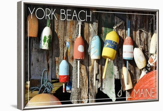York Beach, Maine - Bouys-Lantern Press-Framed Art Print