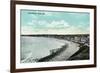 York Beach, Maine - Long Beach Scene-Lantern Press-Framed Premium Giclee Print