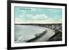 York Beach, Maine - Long Beach Scene-Lantern Press-Framed Premium Giclee Print