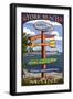 York Beach, Maine - Sign Destinations-Lantern Press-Framed Art Print