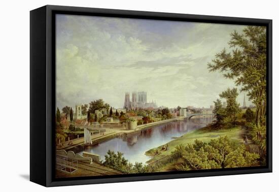 York from Scarborough Railway Bridge-John Bell-Framed Stretched Canvas