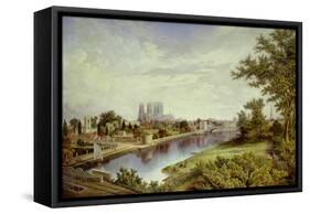 York from Scarborough Railway Bridge-John Bell-Framed Stretched Canvas