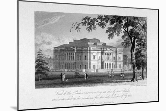 York House and Green Park, Westminster, London, C1800-Samuel Rawle-Mounted Giclee Print
