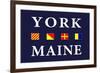 York, Maine - Nautical Flags-Lantern Press-Framed Art Print