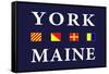 York, Maine - Nautical Flags-Lantern Press-Framed Stretched Canvas