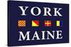 York, Maine - Nautical Flags-Lantern Press-Stretched Canvas