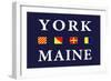 York, Maine - Nautical Flags-Lantern Press-Framed Art Print