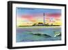 York, Maine - View of Boon Island and Lighthouse from York Beach-Lantern Press-Framed Art Print