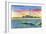York, Maine - View of Boon Island and Lighthouse from York Beach-Lantern Press-Framed Art Print