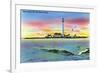 York, Maine - View of Boon Island and Lighthouse from York Beach-Lantern Press-Framed Premium Giclee Print
