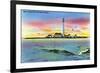 York, Maine - View of Boon Island and Lighthouse from York Beach-Lantern Press-Framed Premium Giclee Print