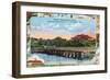 York, Maine - View of Sewall's Bridge and Clubhouse-Lantern Press-Framed Art Print