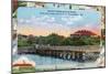 York, Maine - View of Sewall's Bridge and Clubhouse-Lantern Press-Mounted Art Print