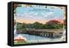 York, Maine - View of Sewall's Bridge and Clubhouse-Lantern Press-Framed Stretched Canvas