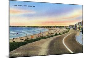 York, Maine - View of the Long Sands at York Beach-Lantern Press-Mounted Art Print