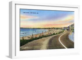 York, Maine - View of the Long Sands at York Beach-Lantern Press-Framed Art Print