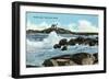 York, Maine - View of the Nubble Lighthouse-Lantern Press-Framed Art Print