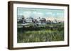 York, Maine, Waterfront View of York Beach-Lantern Press-Framed Art Print