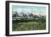 York, Maine, Waterfront View of York Beach-Lantern Press-Framed Art Print