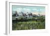 York, Maine, Waterfront View of York Beach-Lantern Press-Framed Art Print