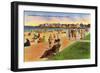 York, Maine - York Beach View of Concordville Beach and Boardwalk-Lantern Press-Framed Art Print