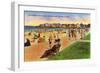 York, Maine - York Beach View of Concordville Beach and Boardwalk-Lantern Press-Framed Art Print