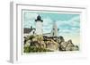 York, Maine - York Beach View of the Nubble Lighthouse-Lantern Press-Framed Art Print