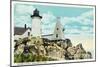 York, Maine - York Beach View of the Nubble Lighthouse-Lantern Press-Mounted Art Print