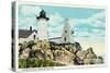 York, Maine - York Beach View of the Nubble Lighthouse-Lantern Press-Stretched Canvas