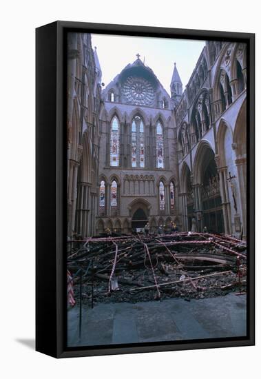 York Minister Fire Aftermath-null-Framed Stretched Canvas