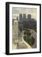 York Minster and Walls-Ernest W Haslehust-Framed Art Print