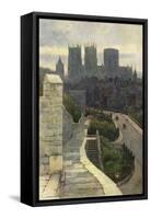 York Minster and Walls-Ernest W Haslehust-Framed Stretched Canvas