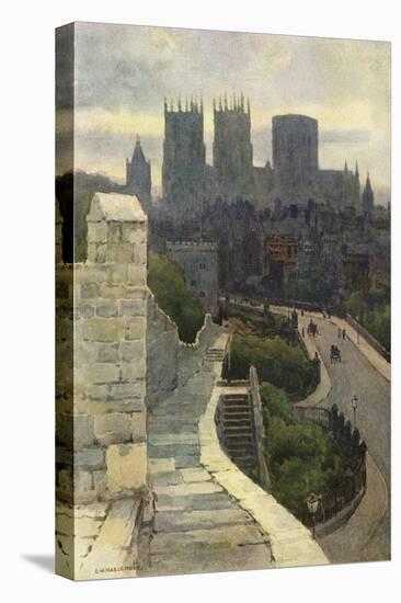 York Minster and Walls-Ernest W Haslehust-Stretched Canvas