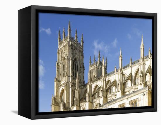 York Minster Bell Towers, York, North Yorkshire, Yorkshire, England, United Kingdom, Europe-John Potter-Framed Stretched Canvas