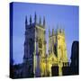 York Minster Floodlit, York, Yorkshire, England, UK, Europe-Roy Rainford-Stretched Canvas