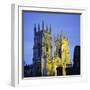 York Minster Floodlit, York, Yorkshire, England, UK, Europe-Roy Rainford-Framed Photographic Print