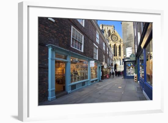 York Minster from Minster Gate, York, Yorkshire, England, United Kingdom, Europe-Mark Sunderland-Framed Photographic Print