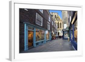 York Minster from Minster Gate, York, Yorkshire, England, United Kingdom, Europe-Mark Sunderland-Framed Photographic Print