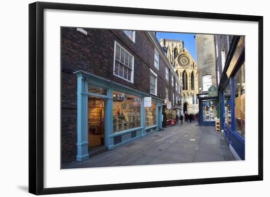 York Minster from Minster Gate, York, Yorkshire, England, United Kingdom, Europe-Mark Sunderland-Framed Photographic Print