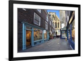 York Minster from Minster Gate, York, Yorkshire, England, United Kingdom, Europe-Mark Sunderland-Framed Photographic Print