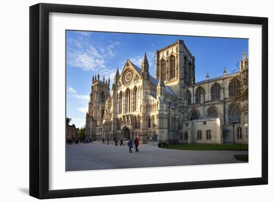 York Minster from Minster Piazza at Sunset, York, Yorkshire, England, United Kingdom, Europe-Mark Sunderland-Framed Photographic Print