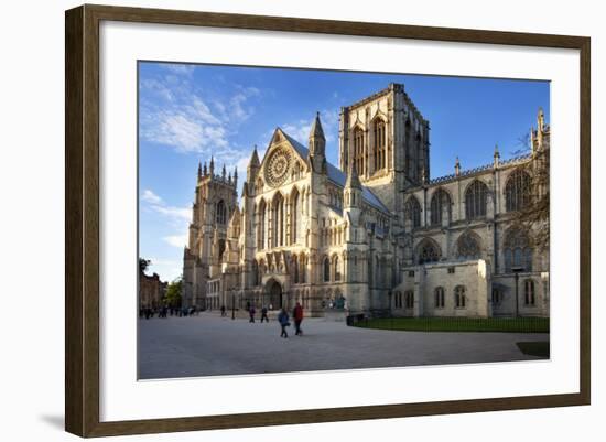 York Minster from Minster Piazza at Sunset, York, Yorkshire, England, United Kingdom, Europe-Mark Sunderland-Framed Photographic Print