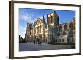 York Minster from Minster Piazza at Sunset, York, Yorkshire, England, United Kingdom, Europe-Mark Sunderland-Framed Photographic Print