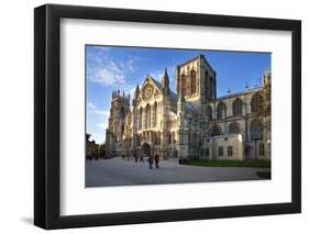 York Minster from Minster Piazza at Sunset, York, Yorkshire, England, United Kingdom, Europe-Mark Sunderland-Framed Photographic Print