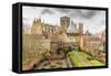 York Minster in Winter under Heavy Skies, York, North Yorkshire, England, United Kingdom, Europe-Eleanor Scriven-Framed Stretched Canvas