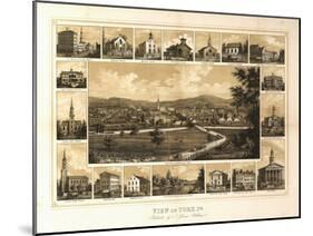 York, Pennsylvania - Panoramic Map-Lantern Press-Mounted Art Print