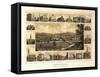 York, Pennsylvania - Panoramic Map-Lantern Press-Framed Stretched Canvas