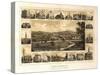 York, Pennsylvania - Panoramic Map-Lantern Press-Stretched Canvas