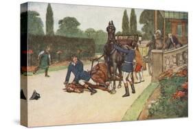 York Promptly Set Himself Down Flat on Her Head to Prevent Her Struggling-Cecil Aldin-Stretched Canvas